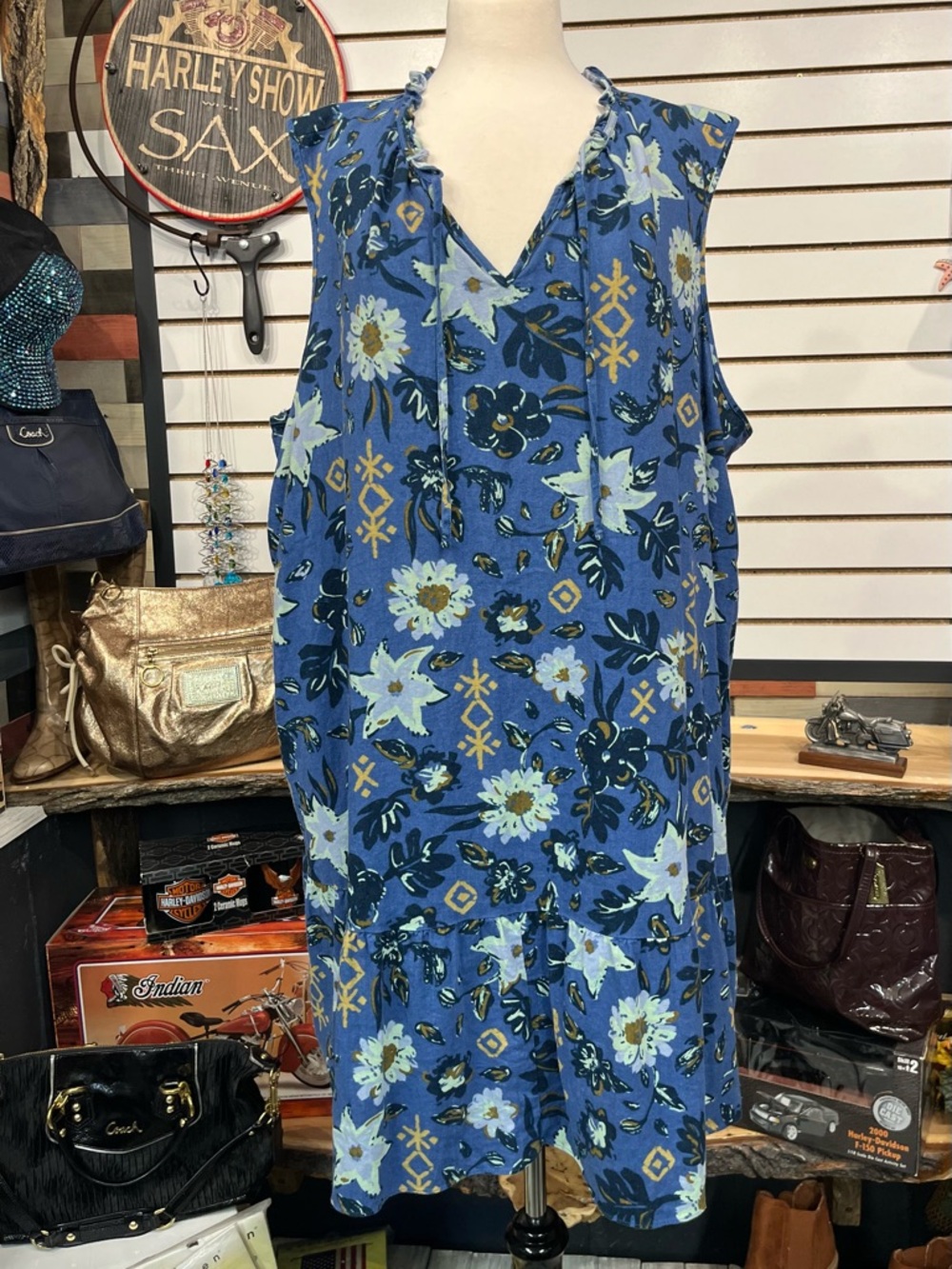 Sonoma tiered linen-blend dress size 3X - Picture 3 of 9